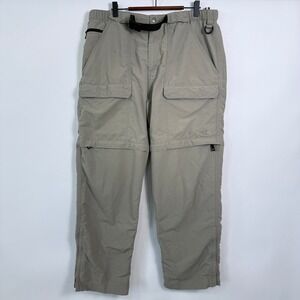 The North Face Convertible Cargo Pants‎ Mens Large Beige Belted Hiking Fishing